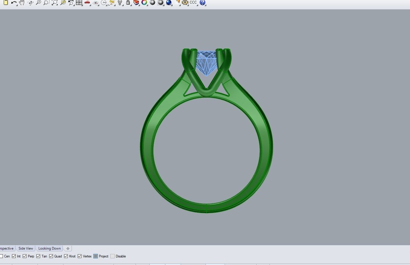 Engagement Ring STL File Format ready For 3D Printing - CC80Tin 3D print model_9