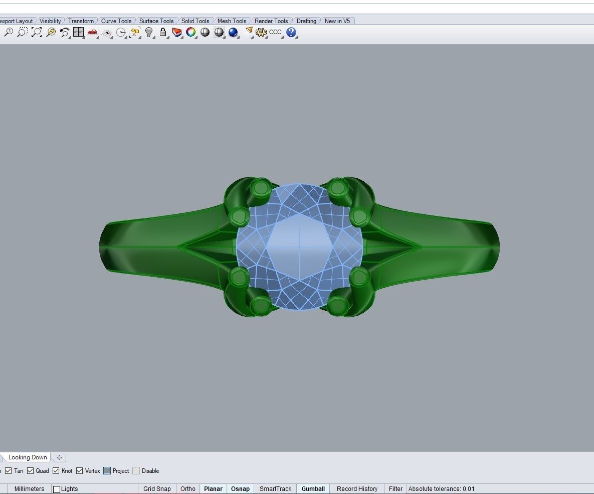 Engagement Ring STL File Format ready For 3D Printing - CC80Tin 3D print model_8