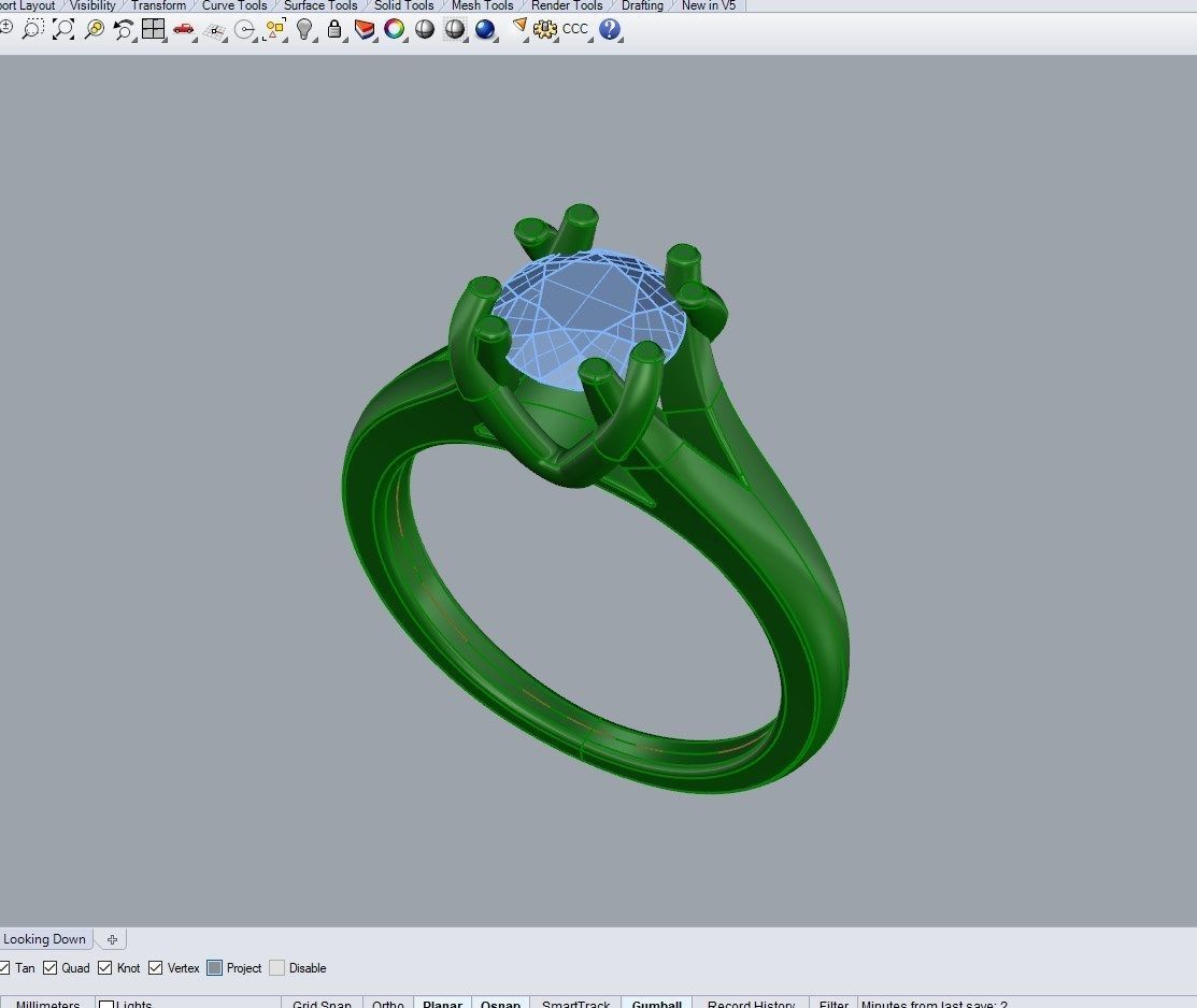Engagement Ring STL File Format ready For 3D Printing - CC80Tin 3D print model_11