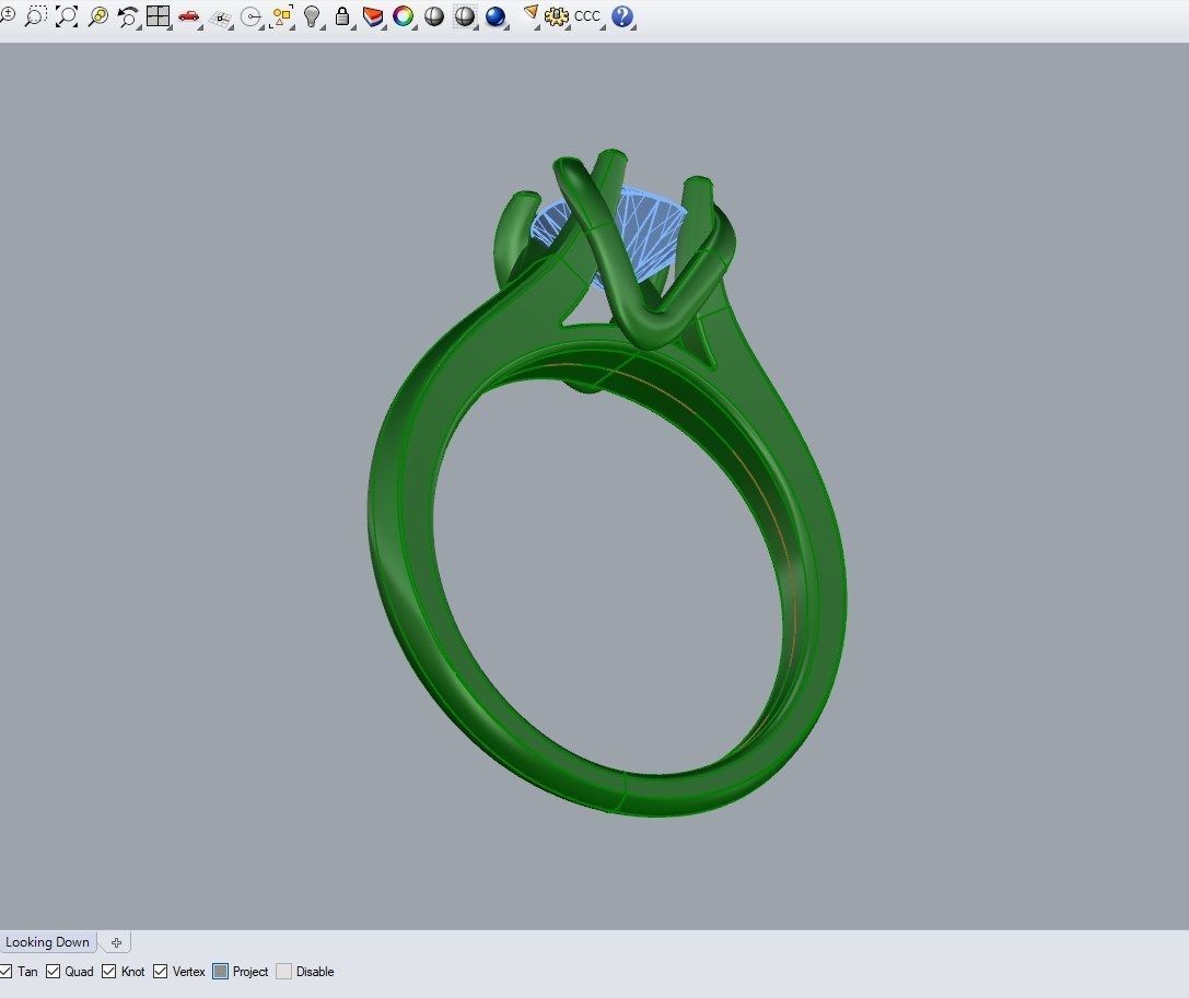 Engagement Ring STL File Format ready For 3D Printing - CC80Tin 3D print model_12