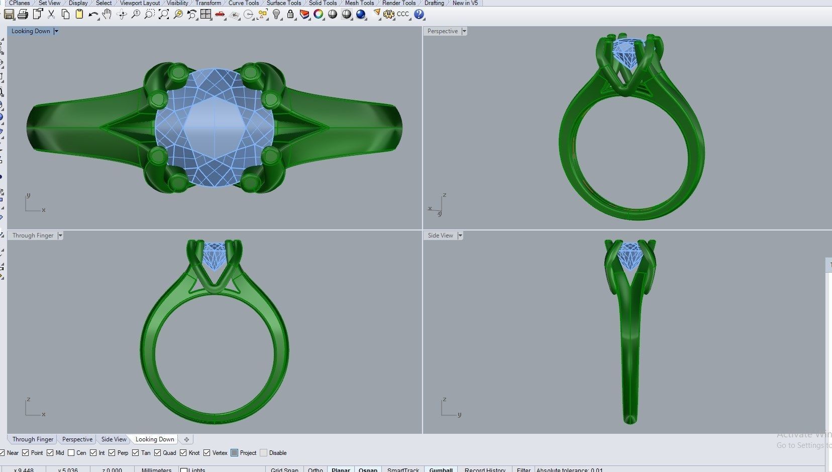 Engagement Ring STL File Format ready For 3D Printing - CC80Tin 3D print model_7