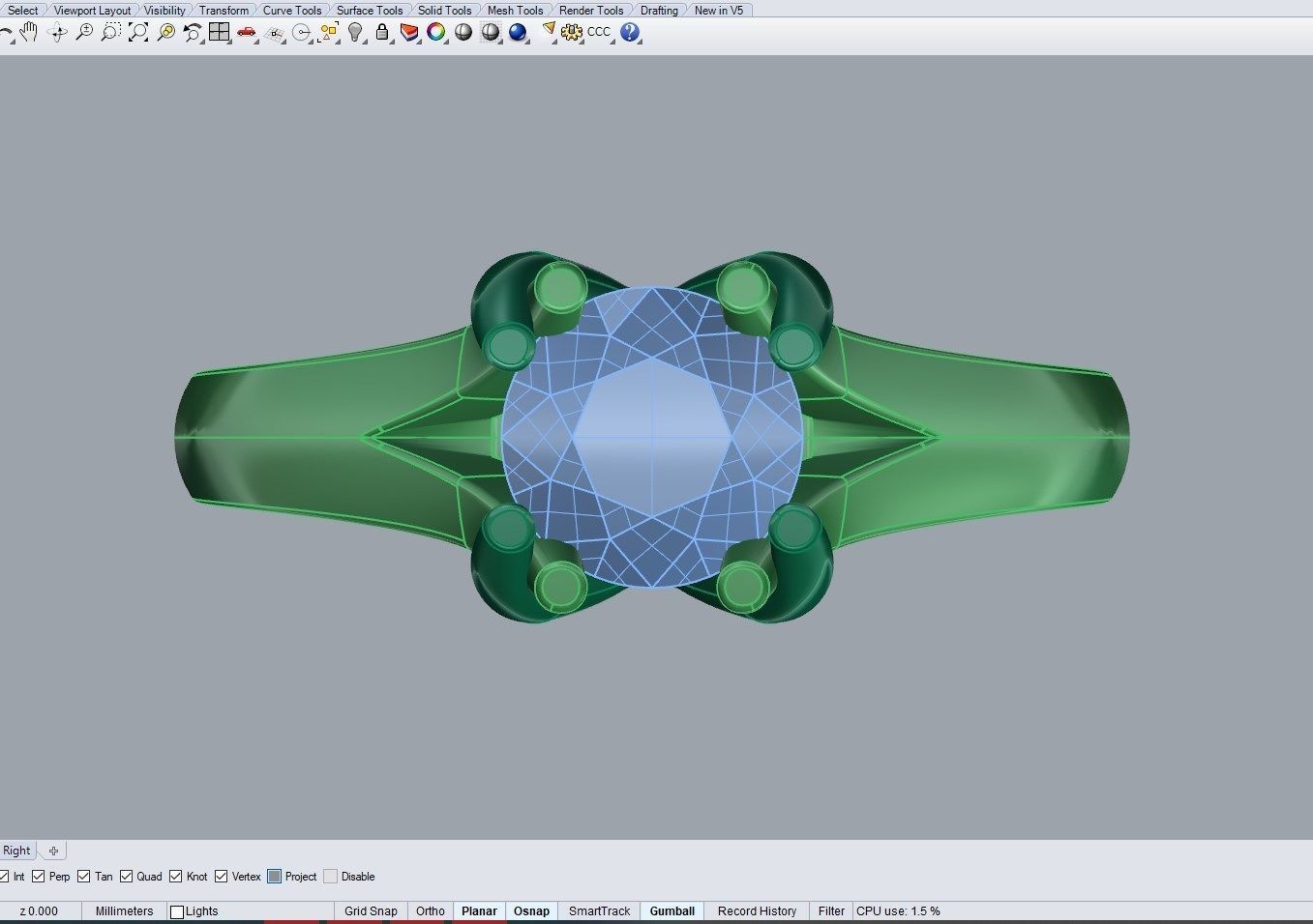 Engagement Ring STL File Format ready For 3D Printing - CC80TT 3D print model_8