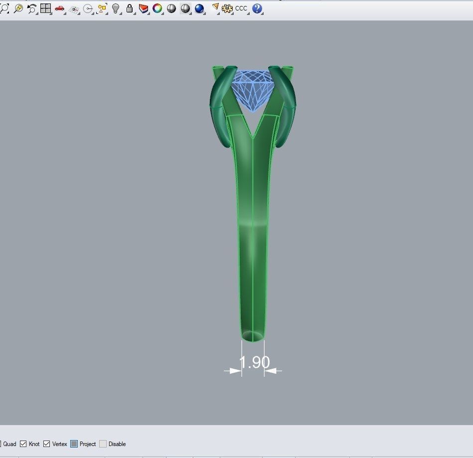 Engagement Ring STL File Format ready For 3D Printing - CC80TT 3D print model_11