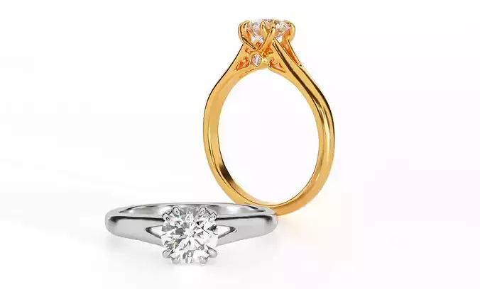 Engagement ring with a diamond