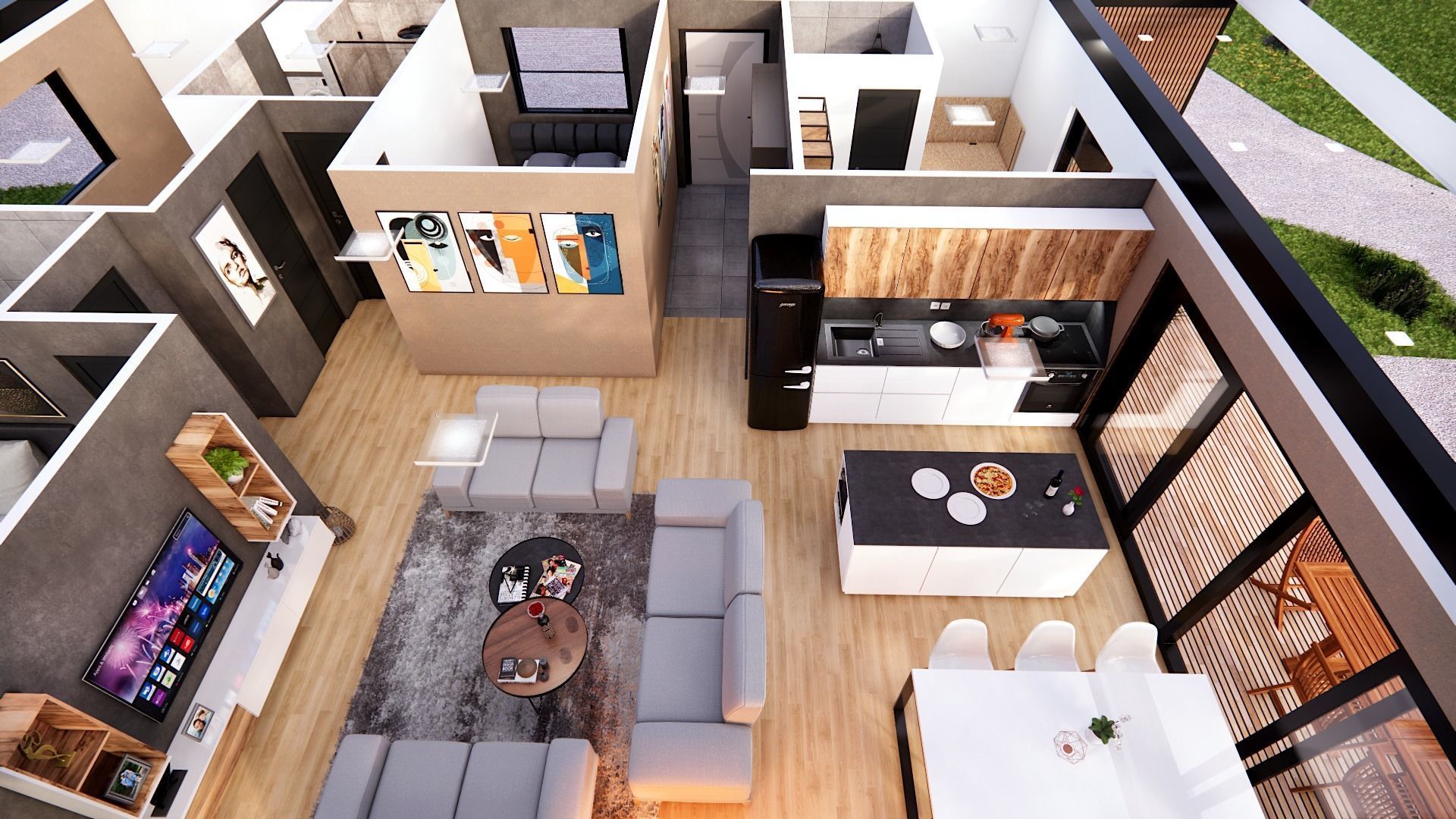 vacation residential modern house zaja Low-poly 3D model_14