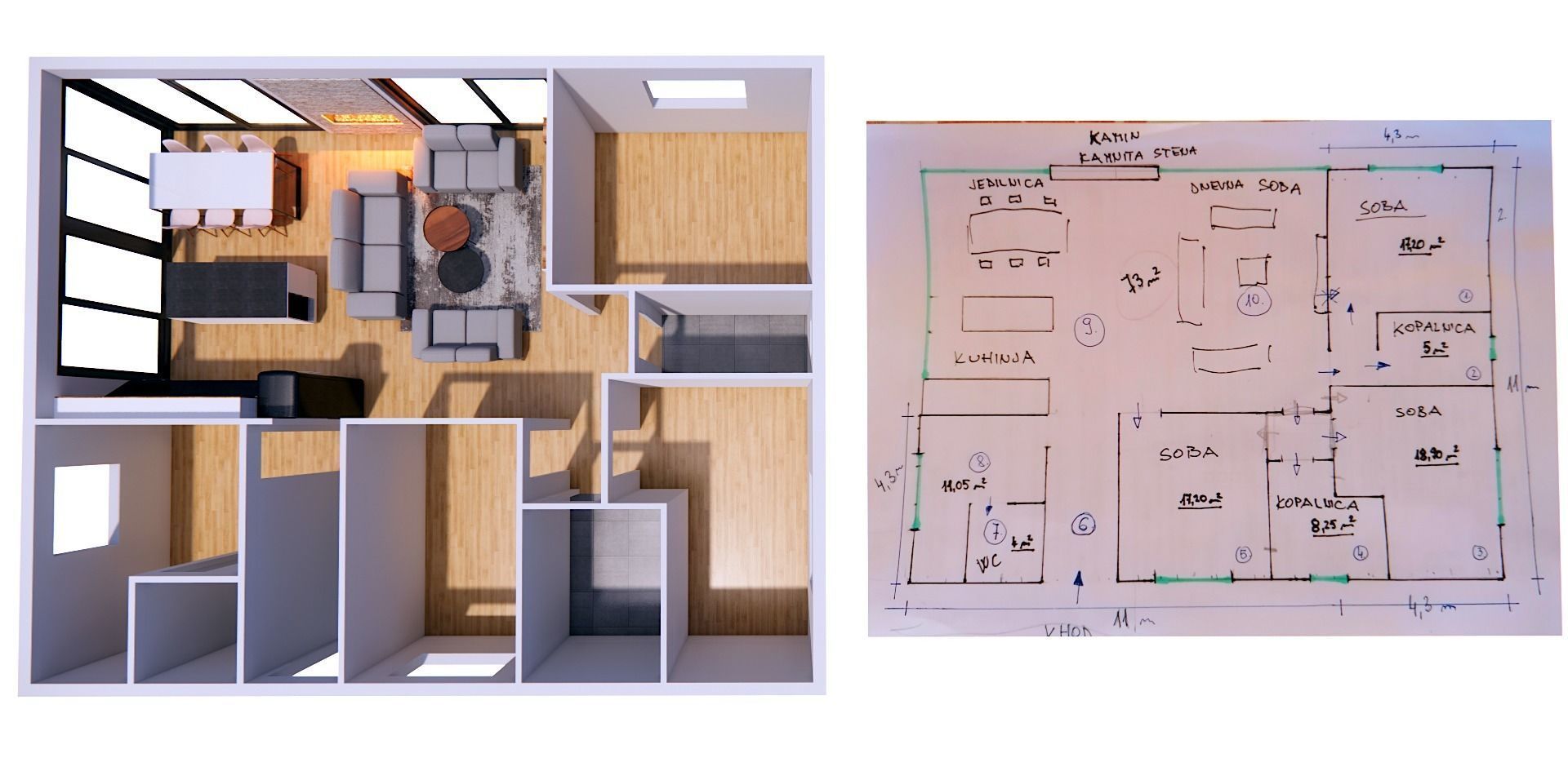 vacation residential modern house zaja Low-poly 3D model_8