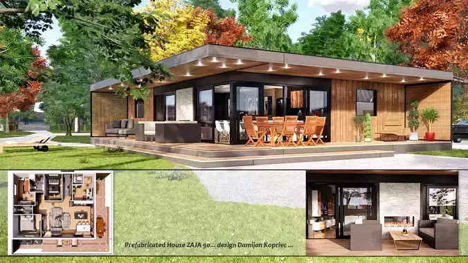 vacation residential modern house zaja Low-poly 3D model