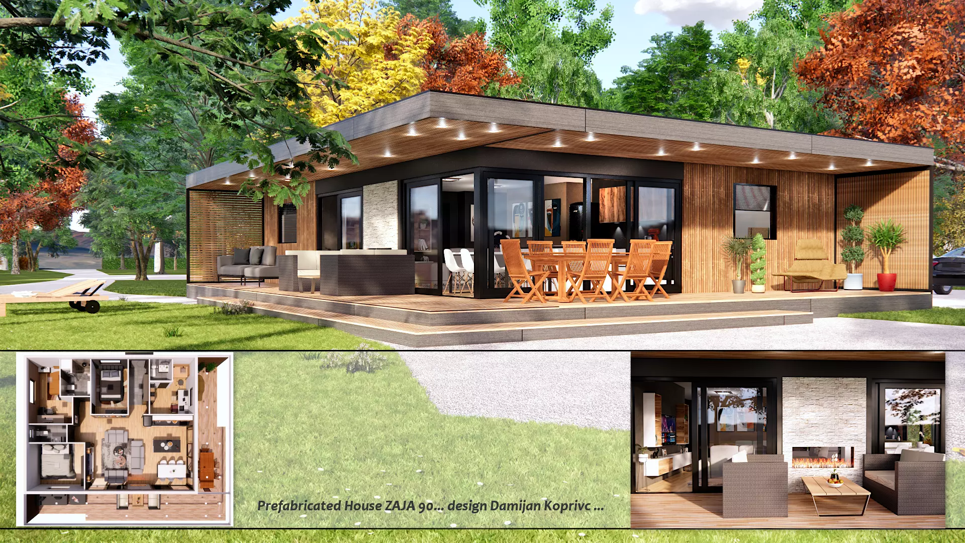 vacation residential modern house zaja Low-poly 3D model_0