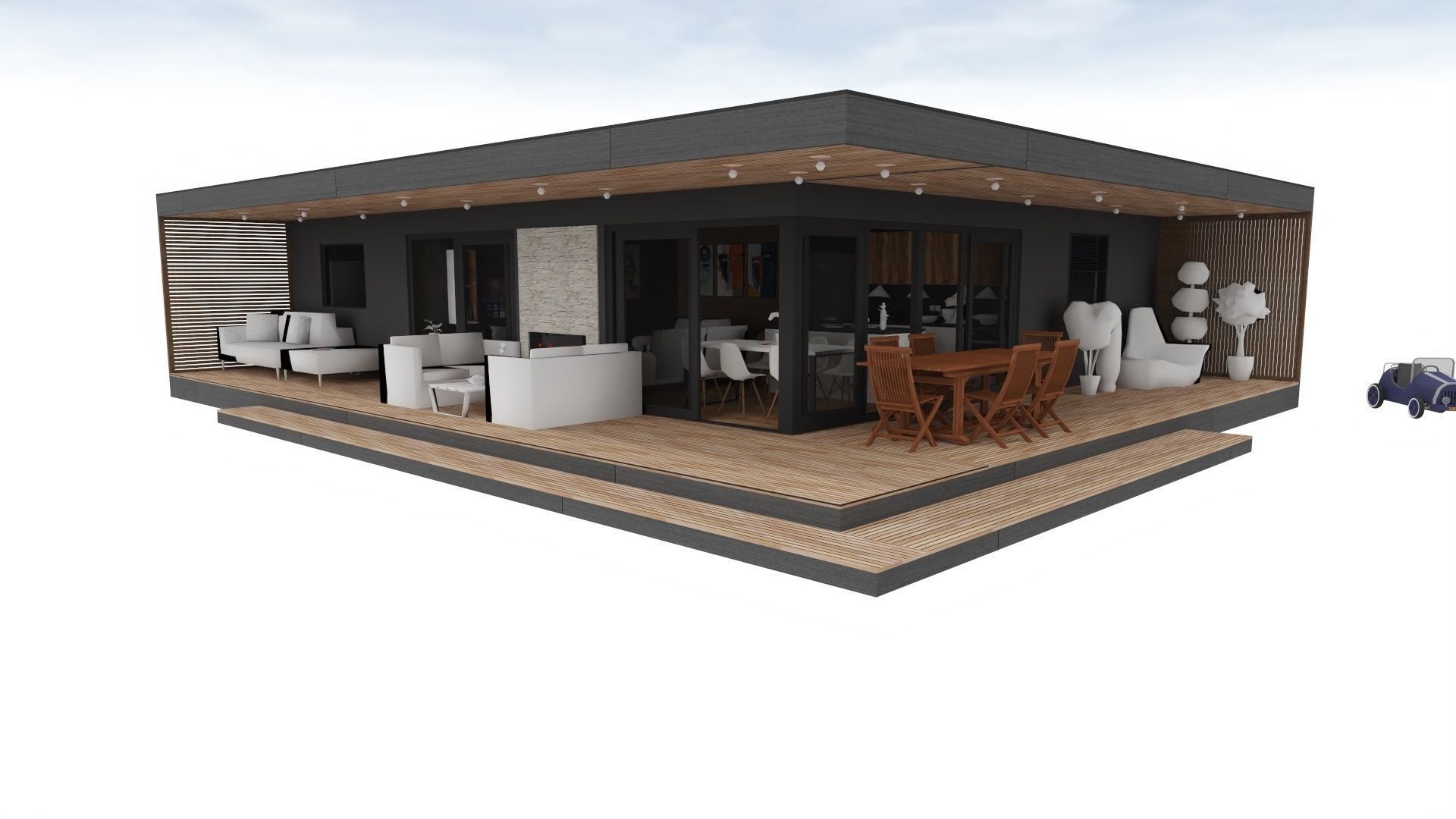 vacation residential modern house zaja Low-poly 3D model_22