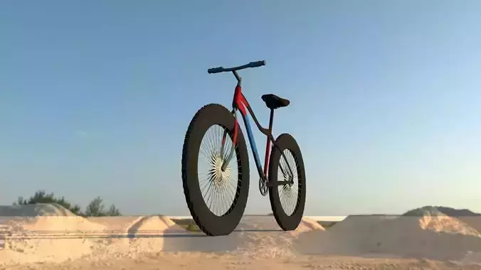 Bicycle fat bike in sand