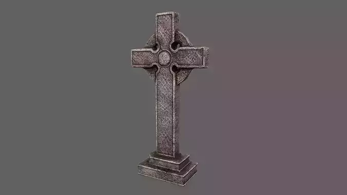 Old celtic cross gravestone