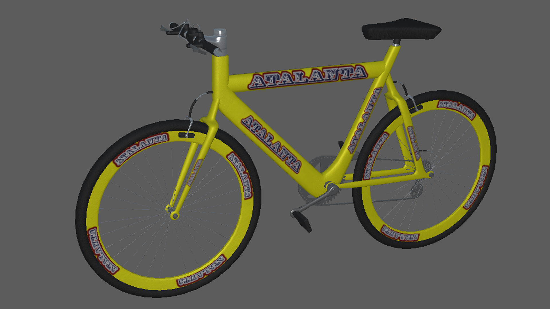 Bikes bike with lettering Low-poly 3D model_12