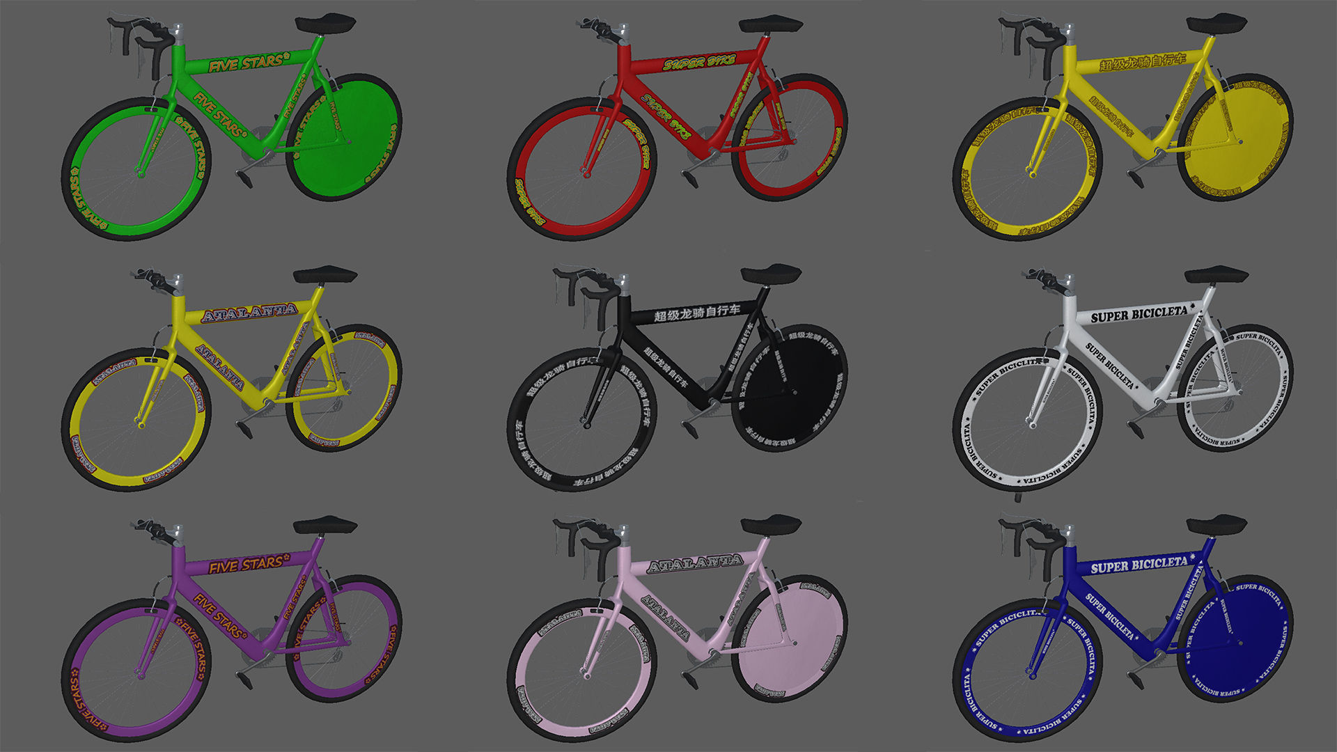 Bikes bike with lettering Low-poly 3D model_2
