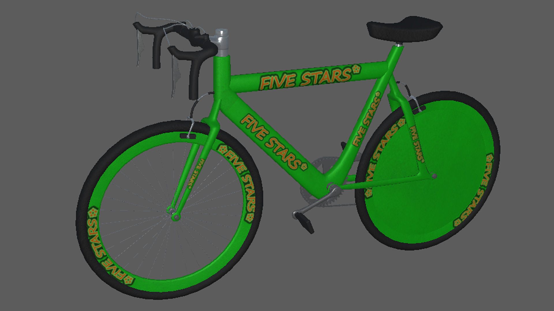 Bikes bike with lettering Low-poly 3D model_7