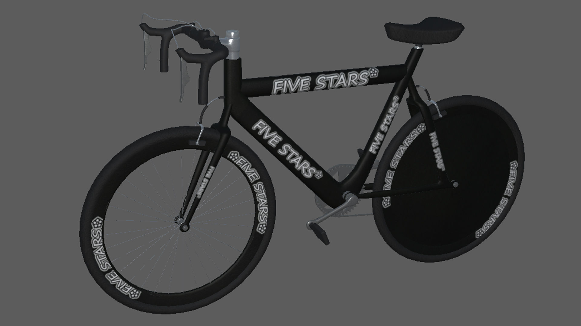 Bikes bike with lettering Low-poly 3D model_8