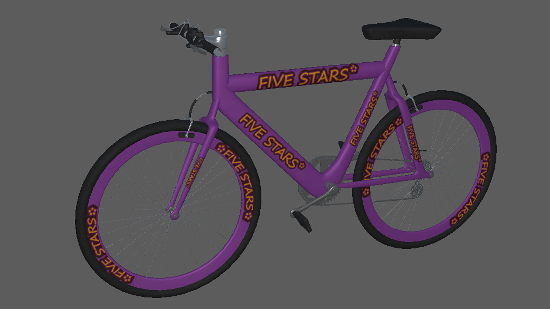 Bikes bike with lettering Low-poly 3D model_9