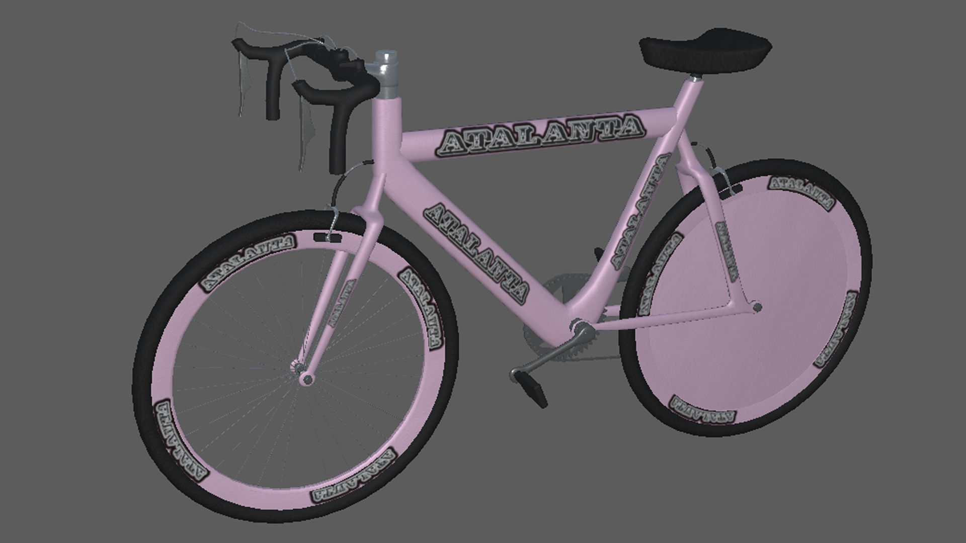 Bikes bike with lettering Low-poly 3D model_13