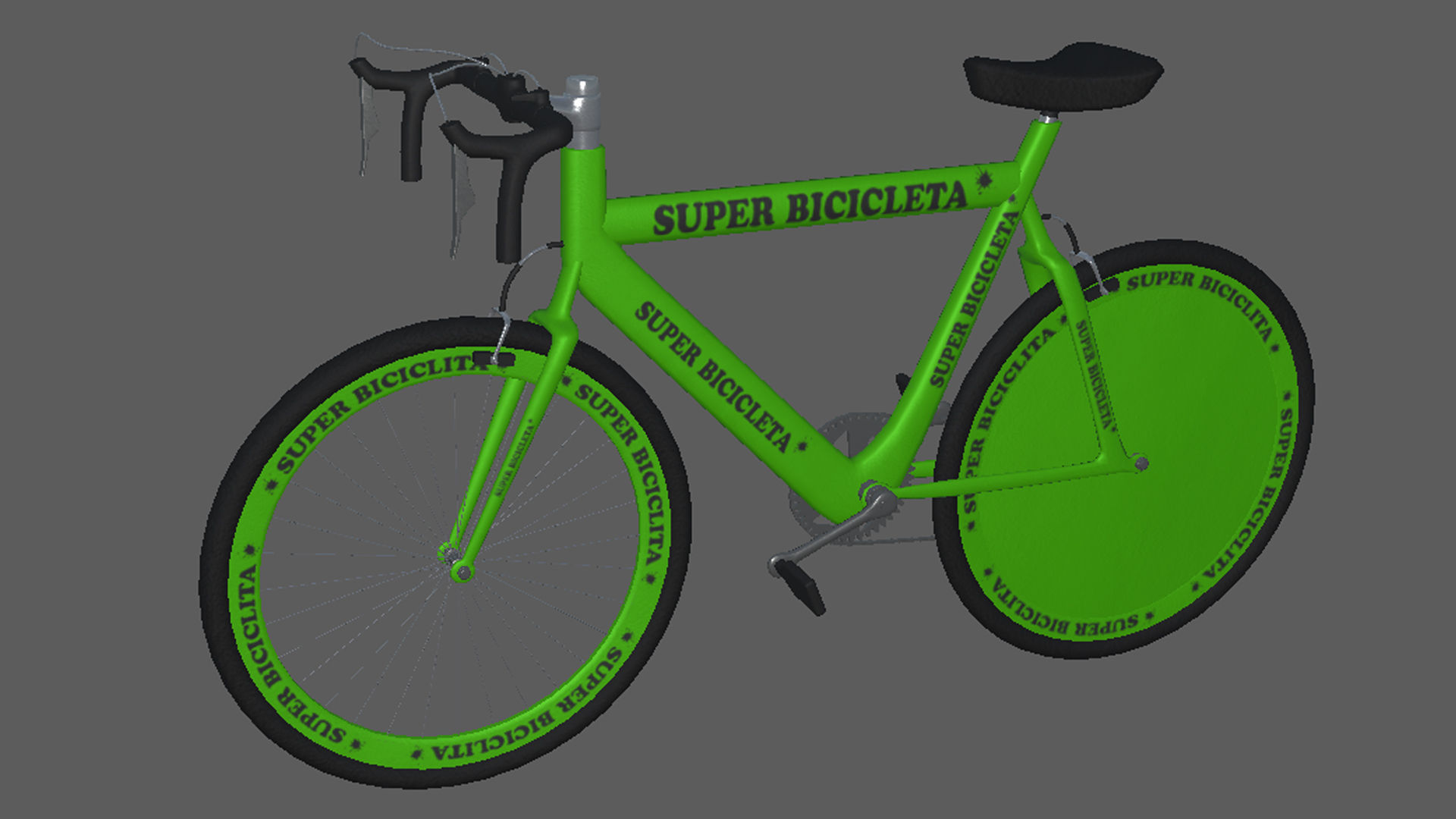 Bikes bike with lettering Low-poly 3D model_15