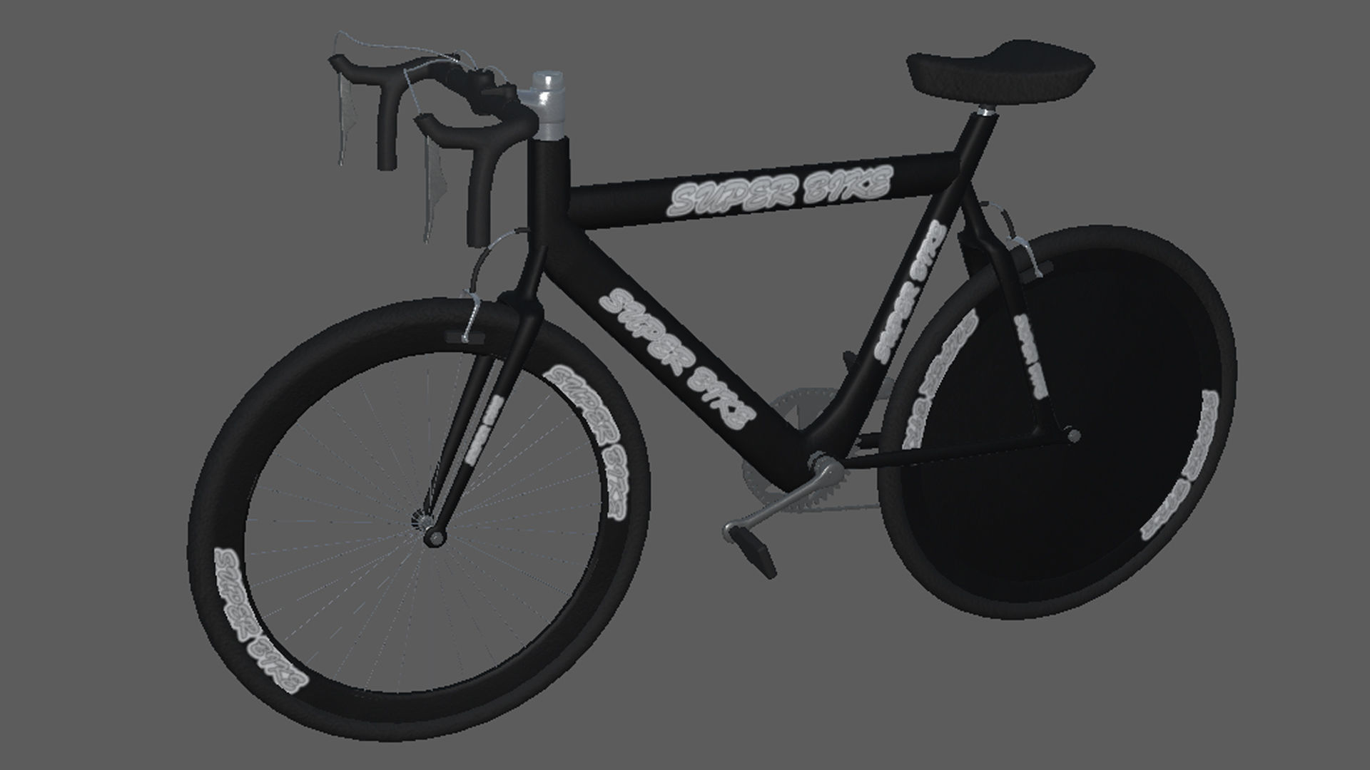Bikes bike with lettering Low-poly 3D model_5