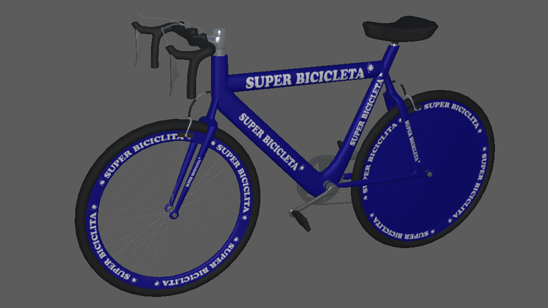 Bikes bike with lettering Low-poly 3D model_16