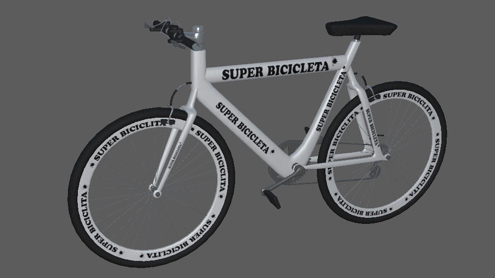 Bikes bike with lettering Low-poly 3D model_18