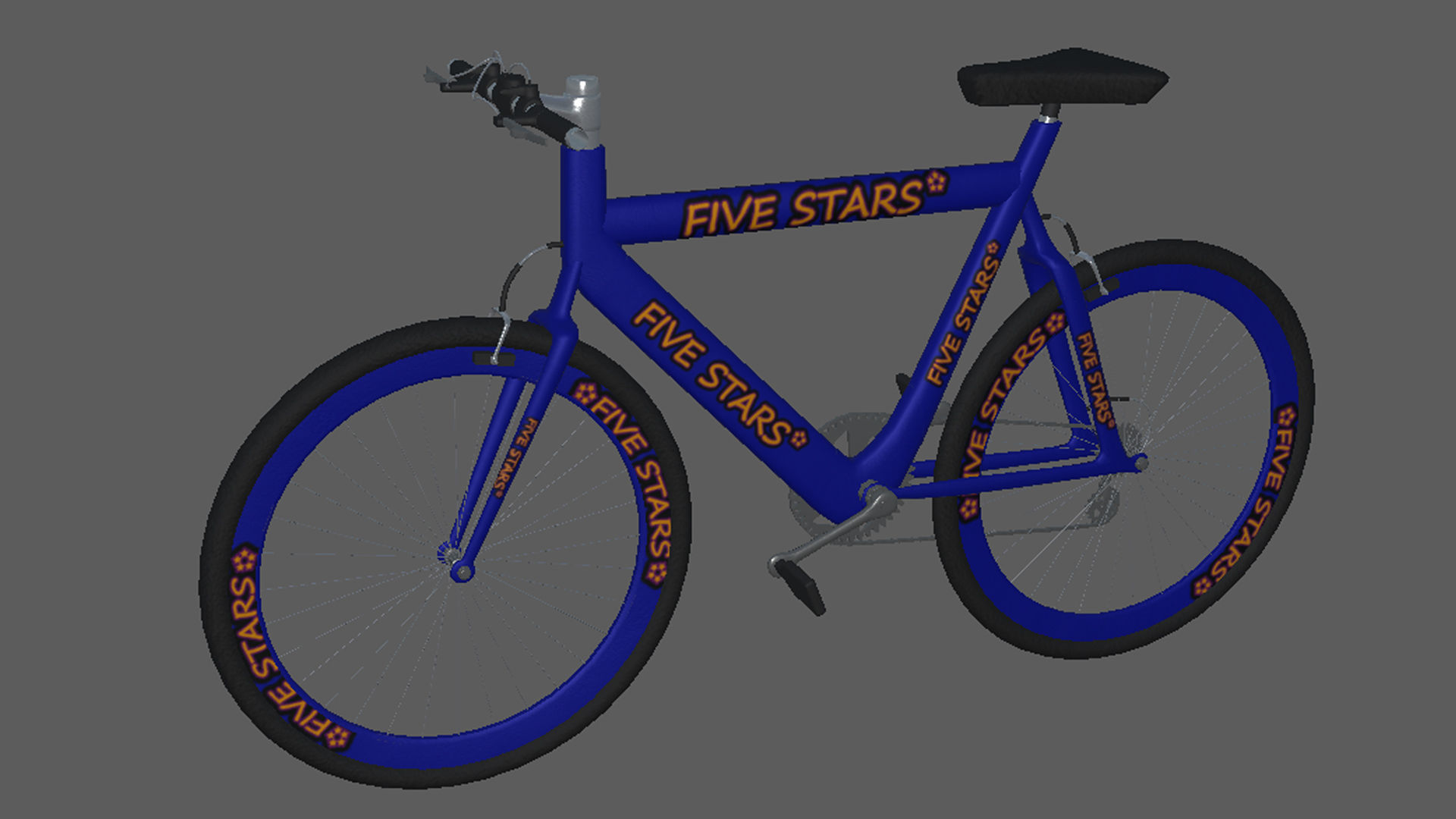 Bikes bike with lettering Low-poly 3D model_10
