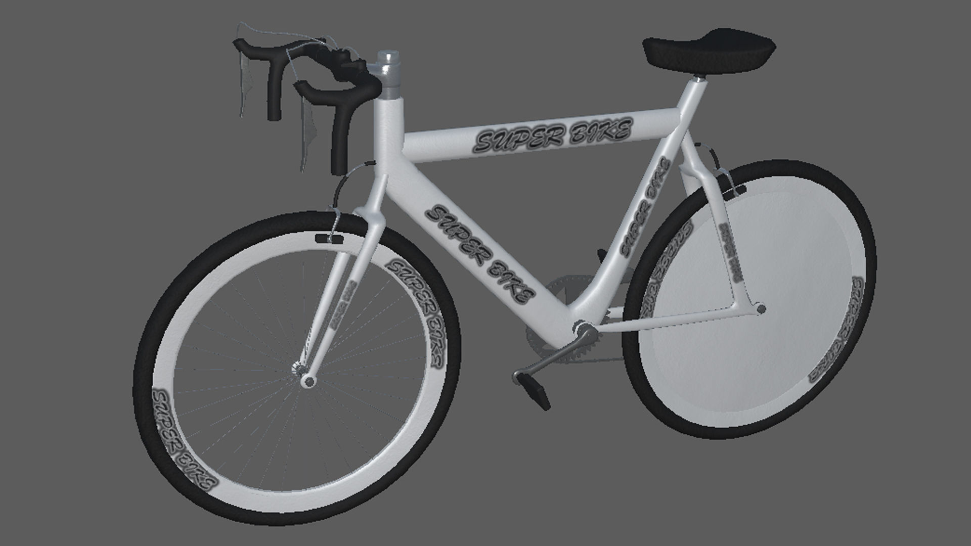 Bikes bike with lettering Low-poly 3D model_6