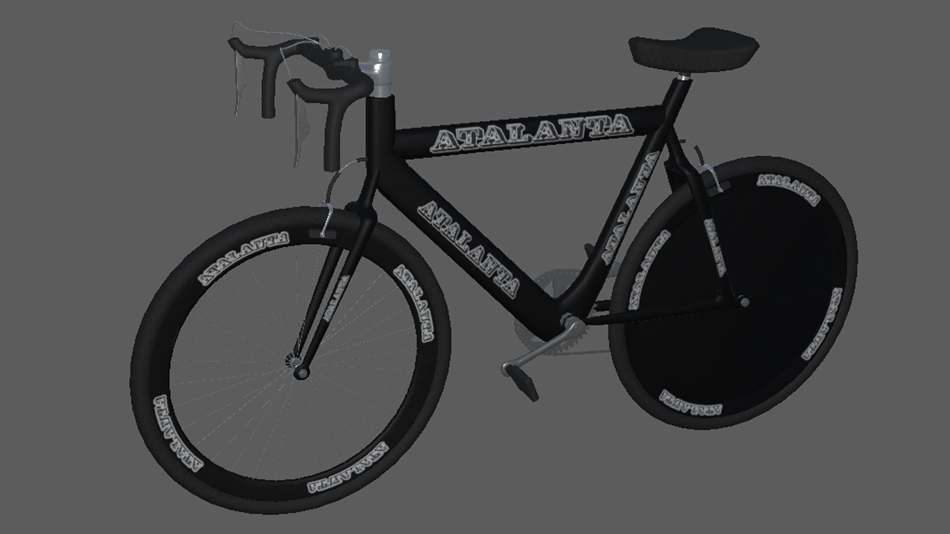 Bikes bike with lettering Low-poly 3D model_14
