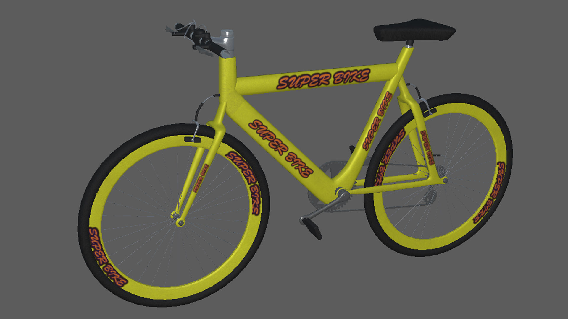 Bikes bike with lettering Low-poly 3D model_4