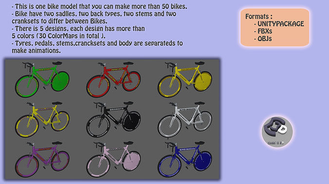 Bikes bike with lettering Low-poly 3D model