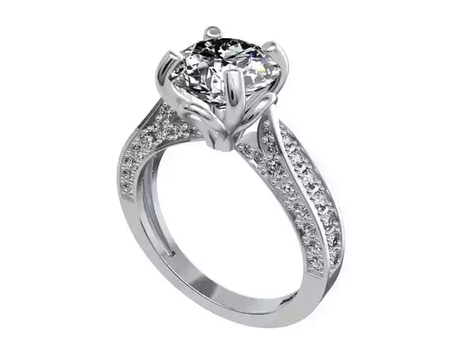 Engagement Ring  STL File Format ready For 3D Printing - CC83