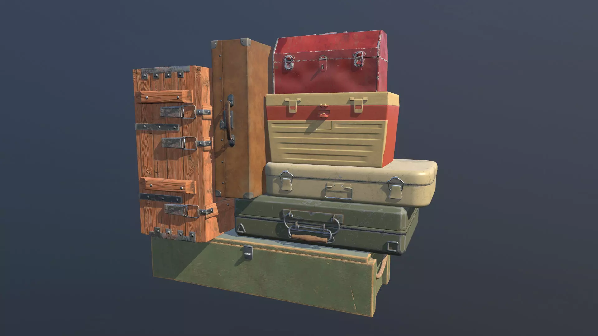 Opening Boxes Animated PBR Low-poly 3D model_0