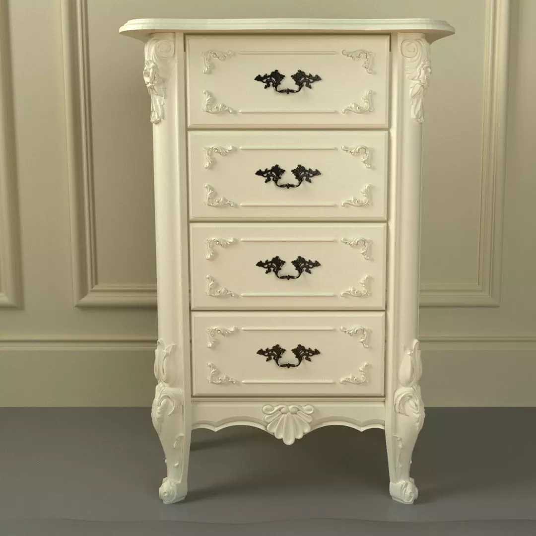 commode ornate chest of drawers 3D model_0