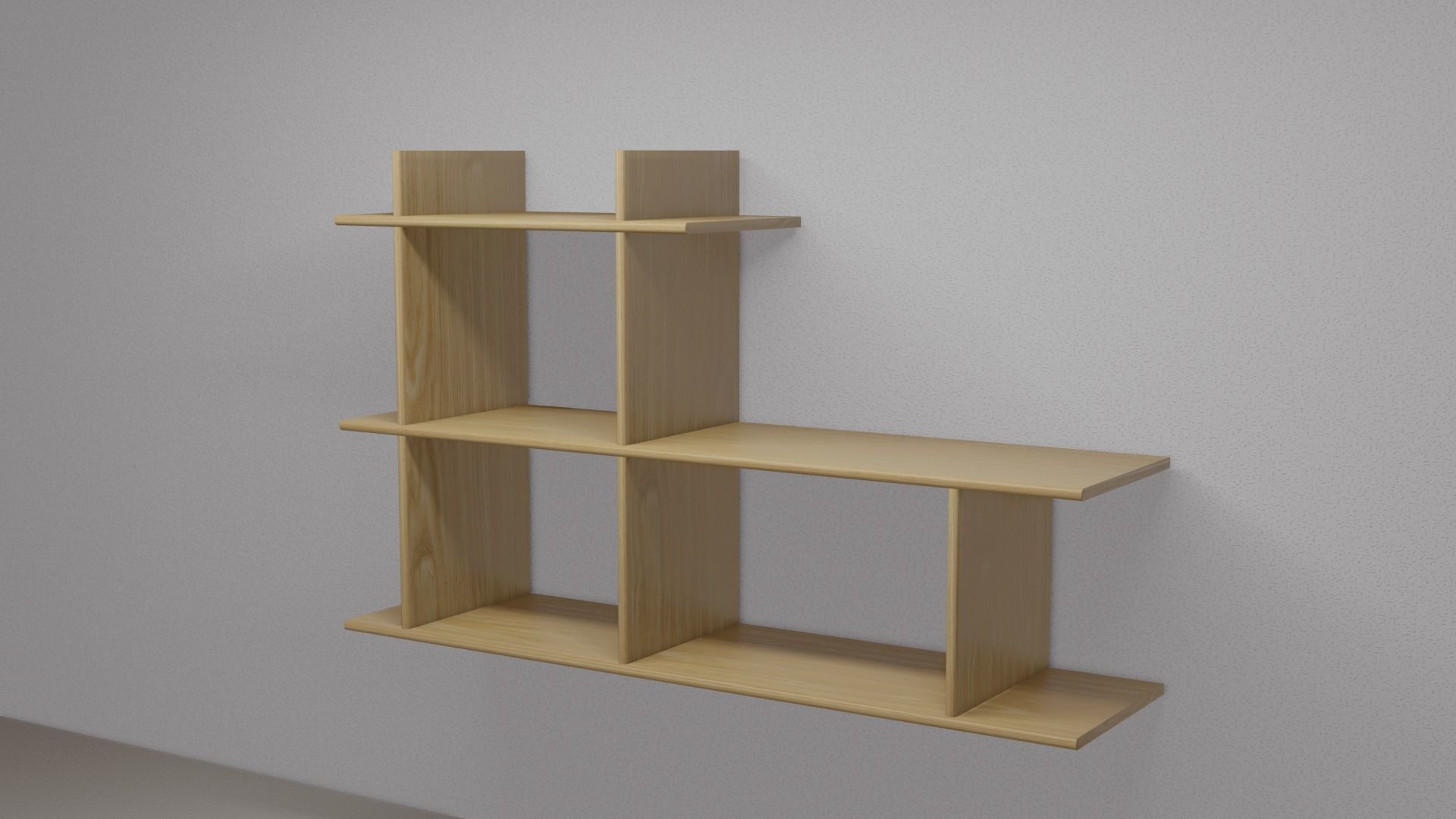 Shelf on a Wall Free 3D model_6