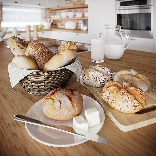 Kaiser Rolls 083 084 088 3D model 3