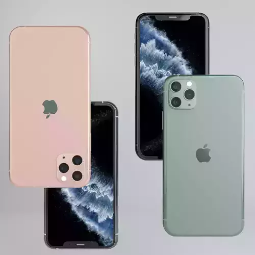 Apple iPhone 11 pro max Low-poly 3D model