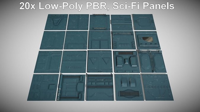 Low-Poly Sci-Fi PBR Pack Low-poly 3D model
