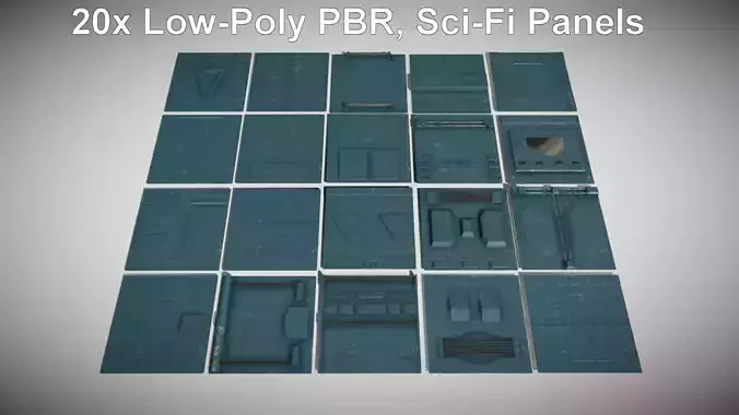 Low-Poly Sci-Fi PBR Pack Low-poly 3D model