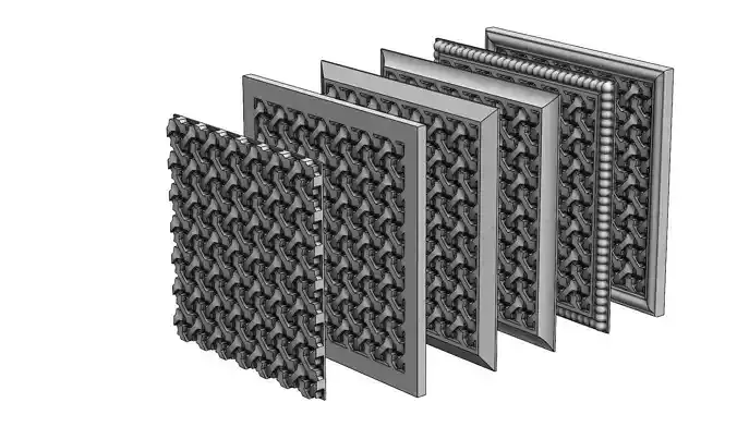 6 Moucharabieh plaster and wood tiles  3D print model