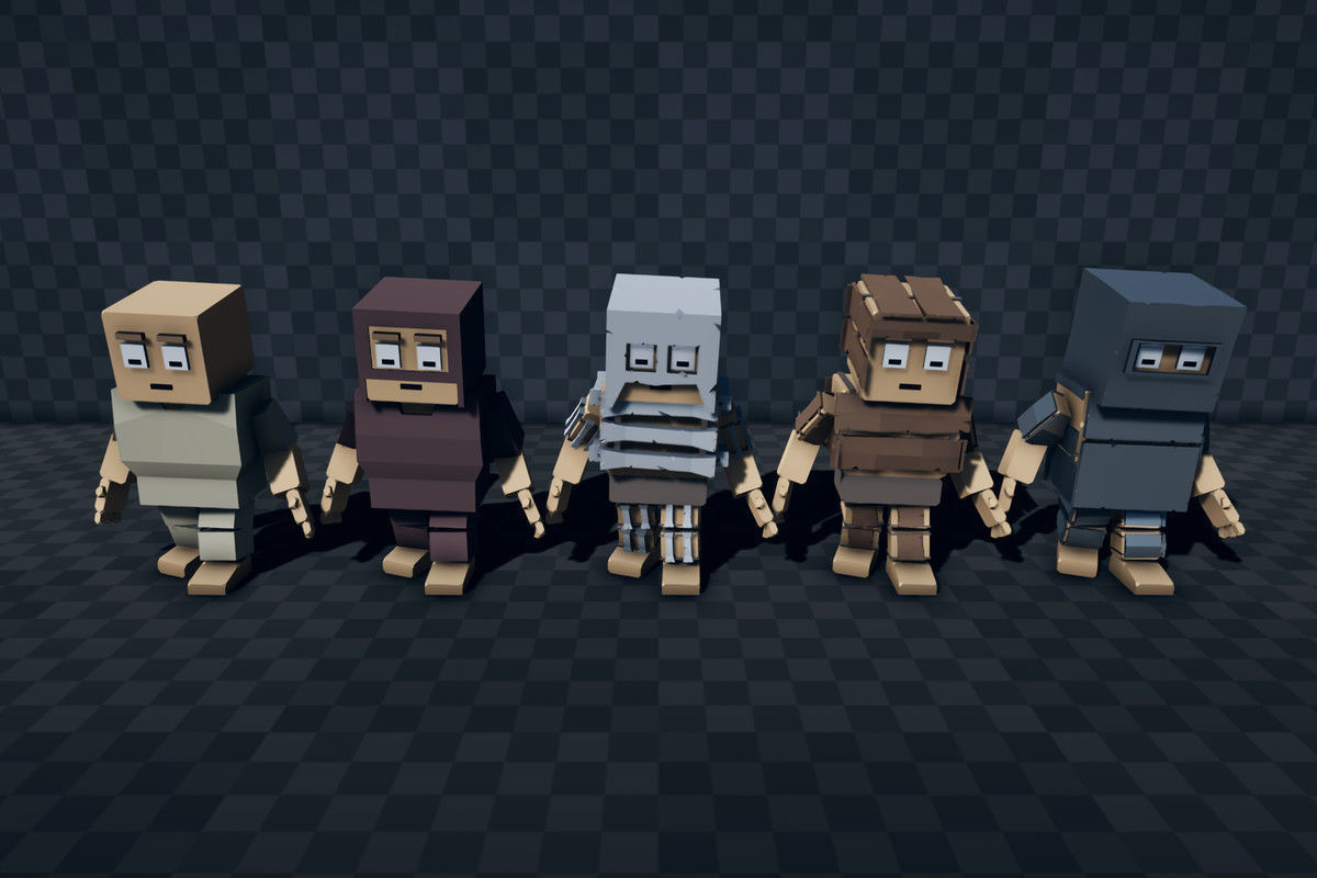 Low Poly Modular Survival Character Low-poly 3D model_2