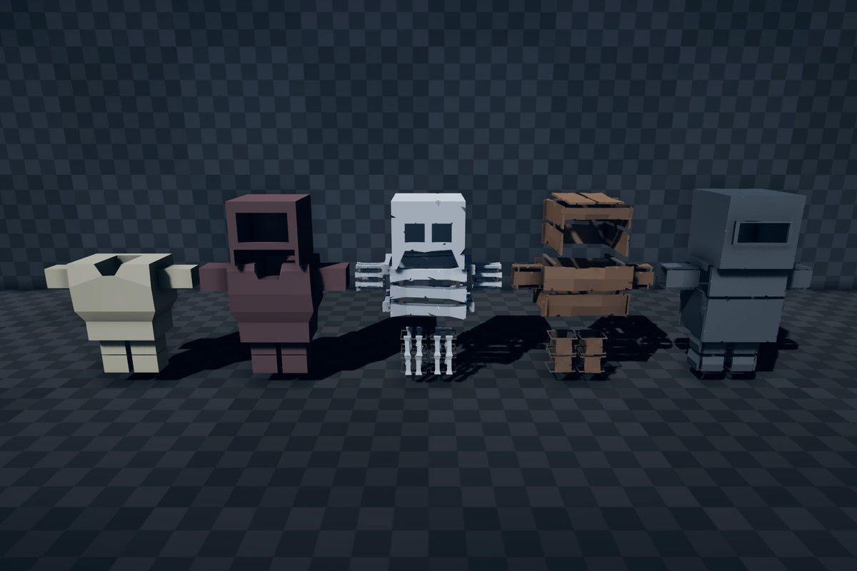 Low Poly Modular Survival Character Low-poly 3D model_3