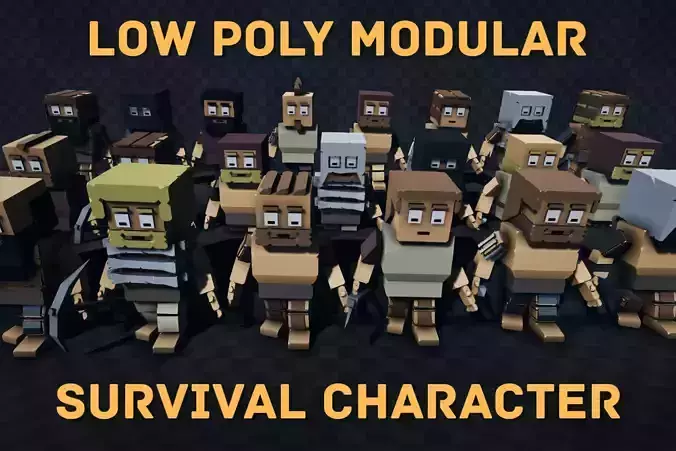 Low Poly Modular Survival Character