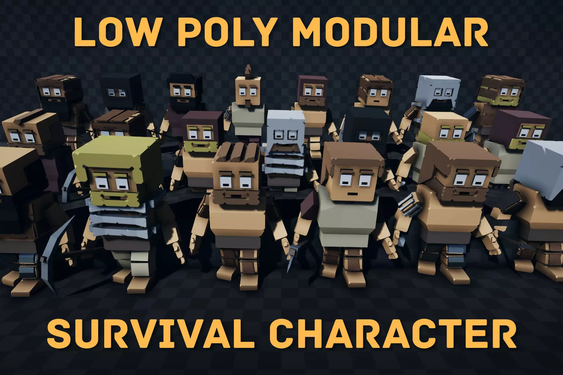 Low Poly Modular Survival Character Low-poly 3D model_0
