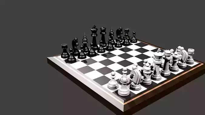 Chess 3D board with pieces