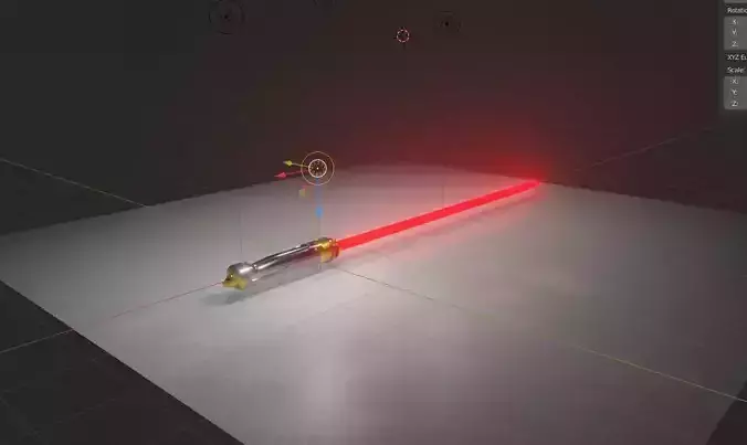 Palpatine Lightsaber Low-poly 3D model