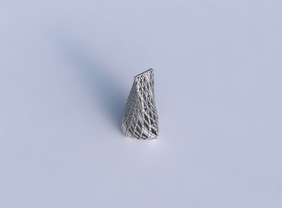 Vase twist puffy tipped triangle with diagonal grid lattice 3 3D print model_6