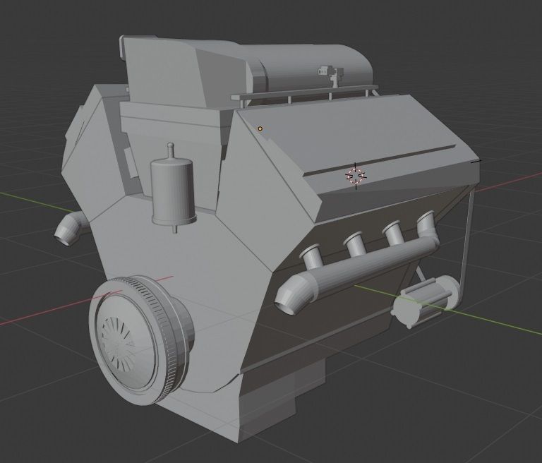 V8 engine 3D model_1