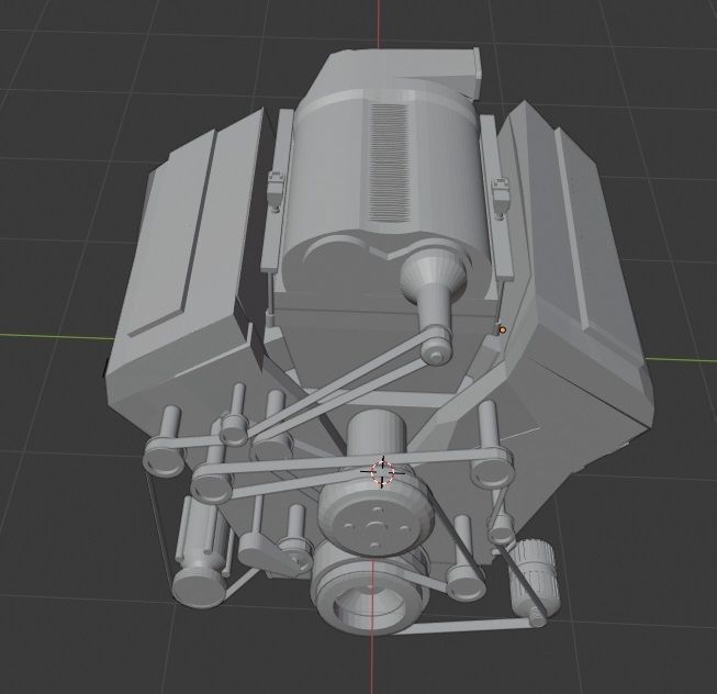 V8 engine 3D model_3