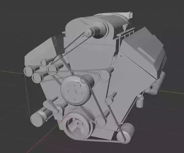 V8 engine 3D model