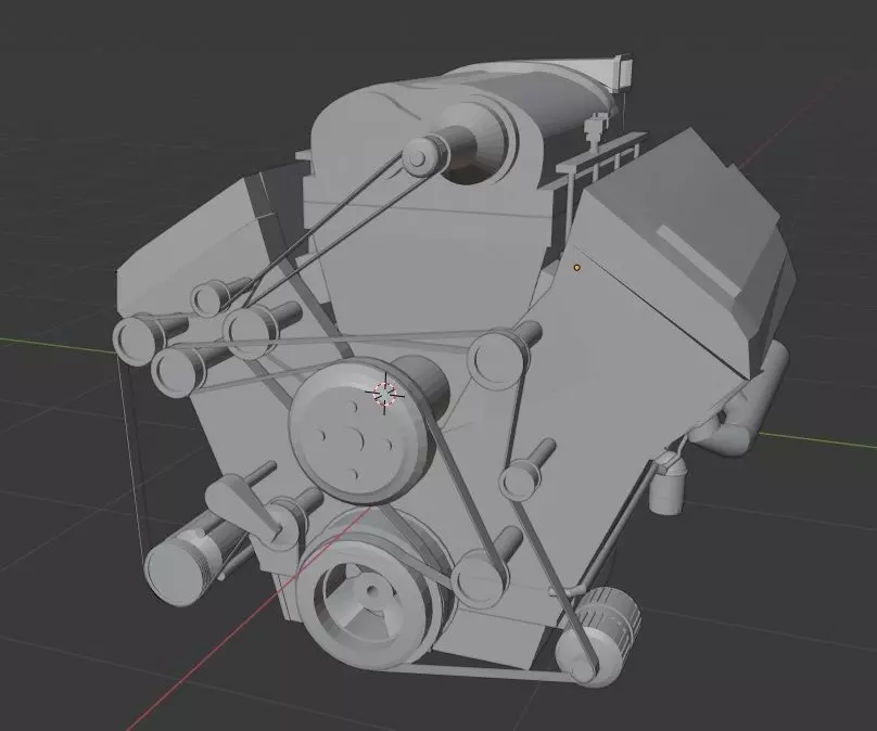 V8 engine 3D model_0